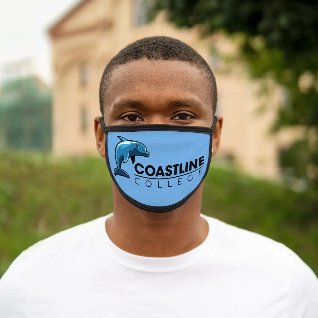 Fin Collection Light Blue Mixed-Fabric Face Mask - Black