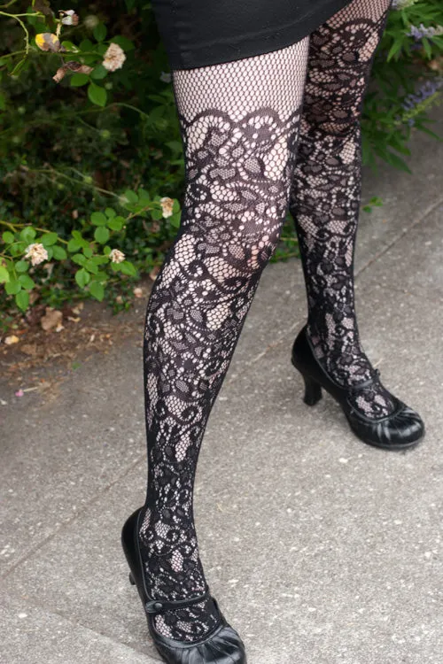 Floral Vine Net Tights