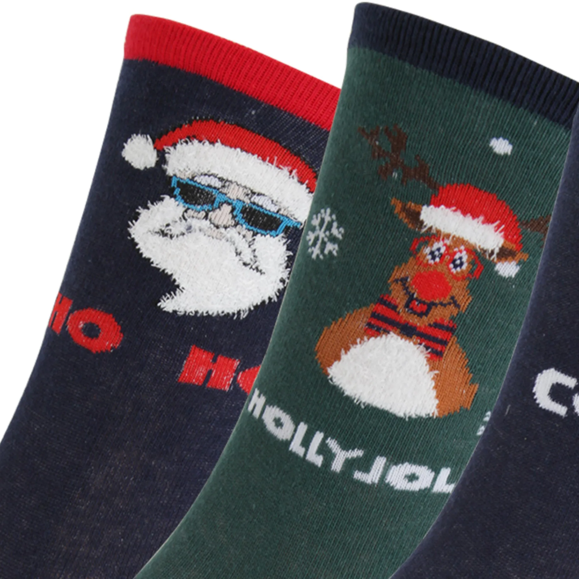 FLOSO Mens Christmas Character Design Novelty Socks (4 Pairs)