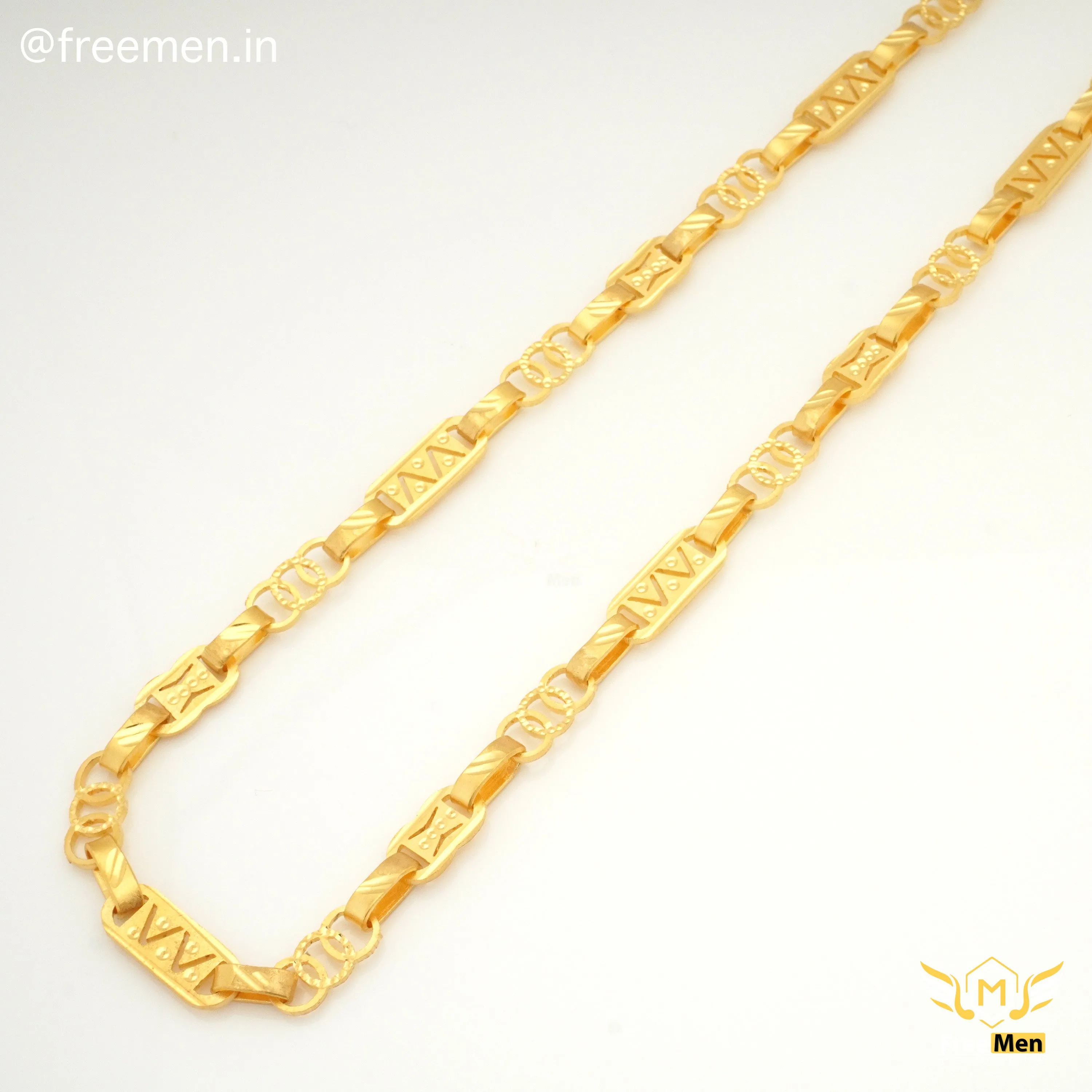 Freemen Elegant Laser Cutting Nawabi Chain Gold Plated- FMGC19