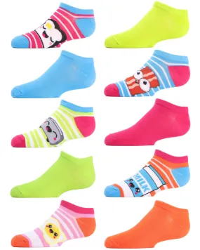 Girls' 10 Pair Pack Breakfast Low Cut Socks