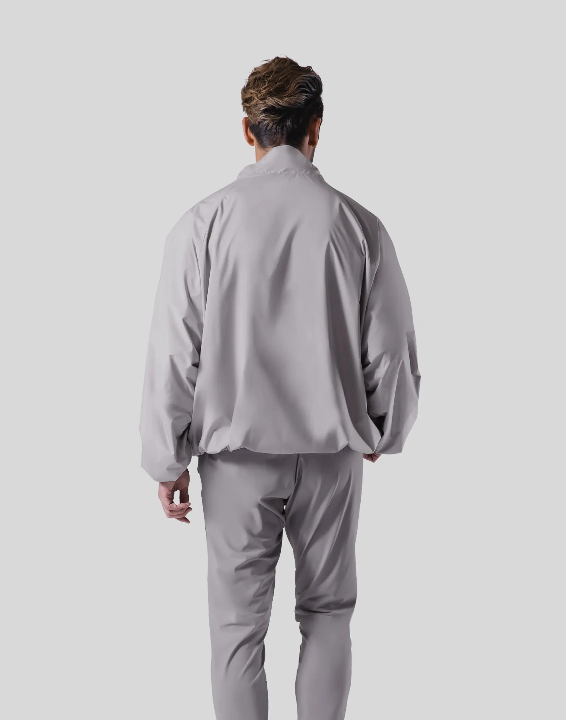 GÝM Nylon Zip Up Jacket - Light Grey
