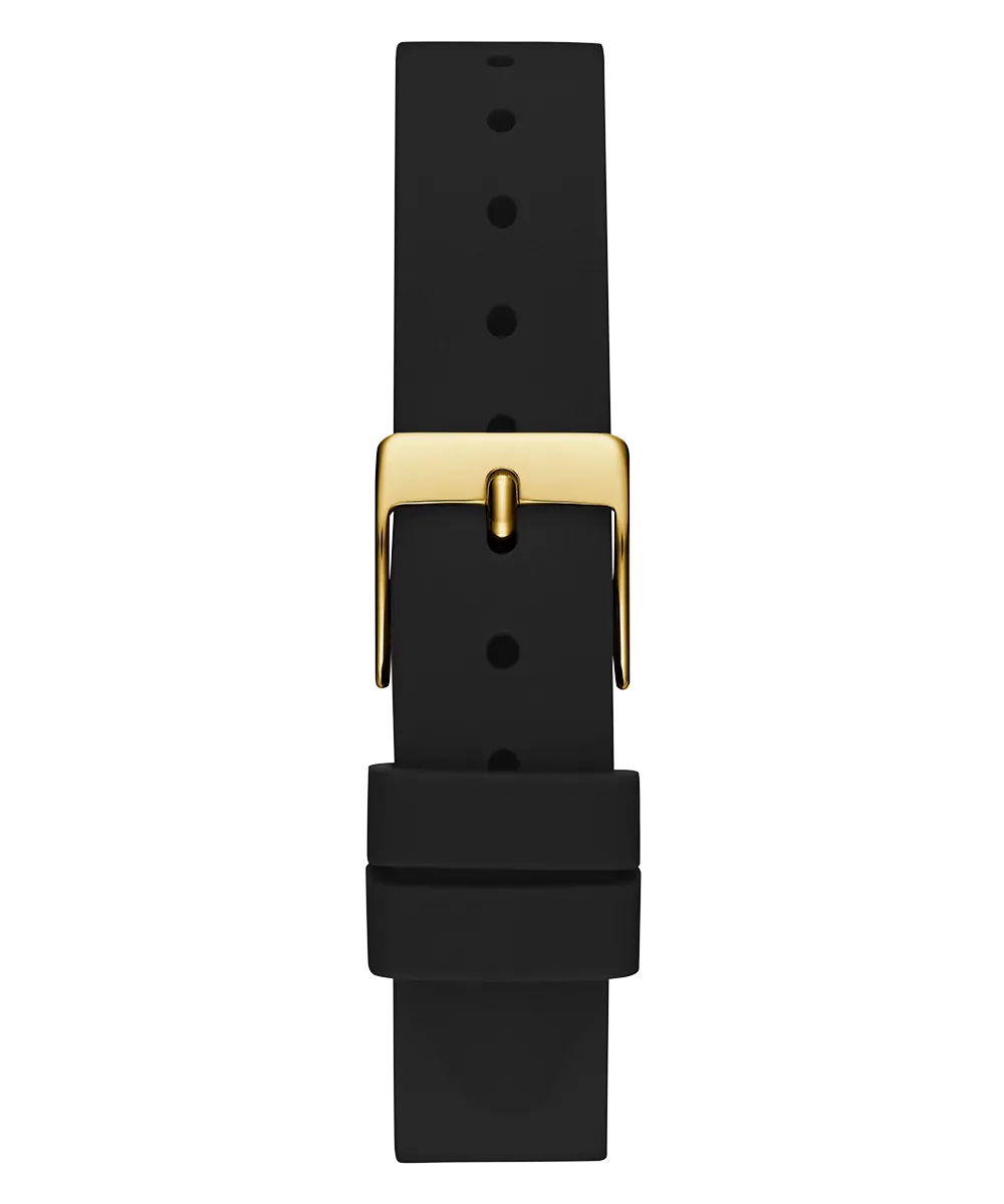 GUESS Ladies Black Gold Tone Analog Watch