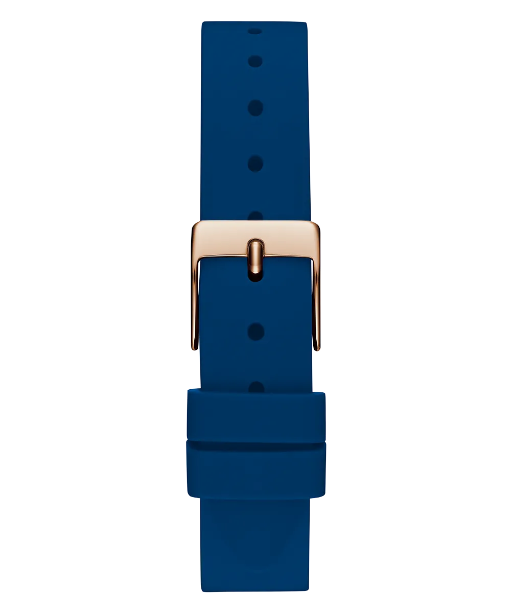 GUESS Ladies Blue Rose Gold Tone Analog Watch