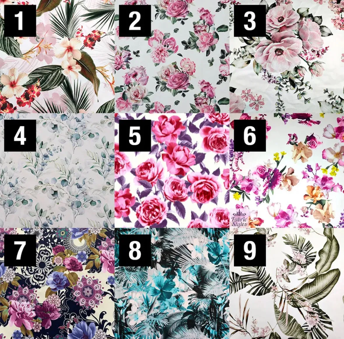 Half Metre Floral Scuba Fabric