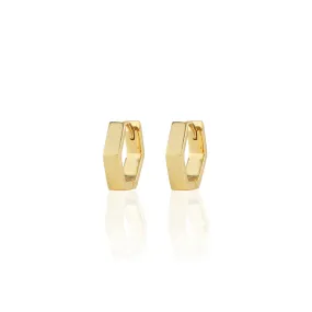 Hexagon Hinged Huggie Hoops