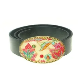Leather Buckled Rose Belt.