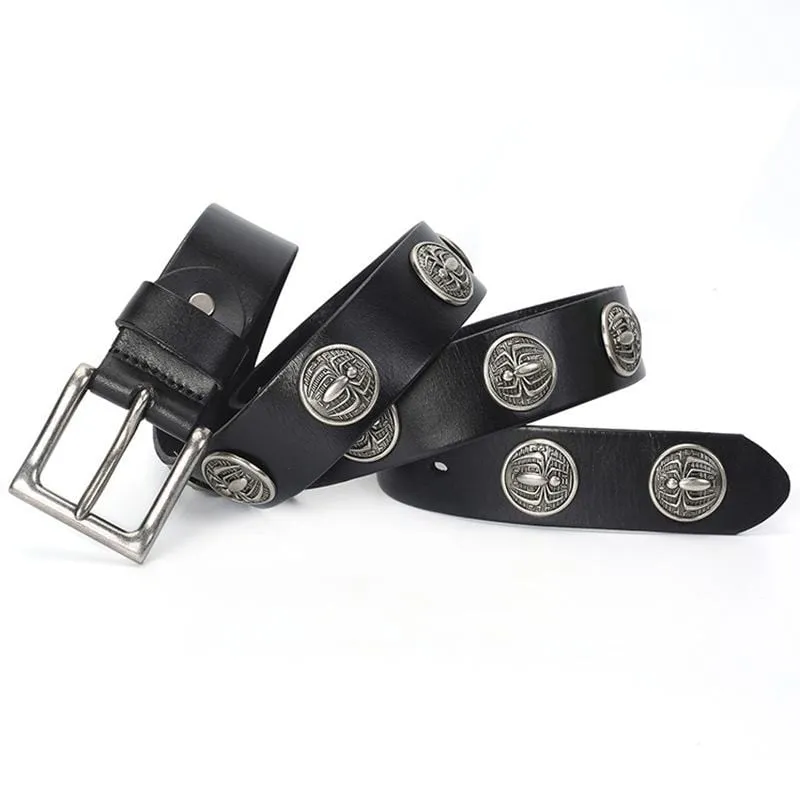 Men's Gothic Belts With Spider Rivets