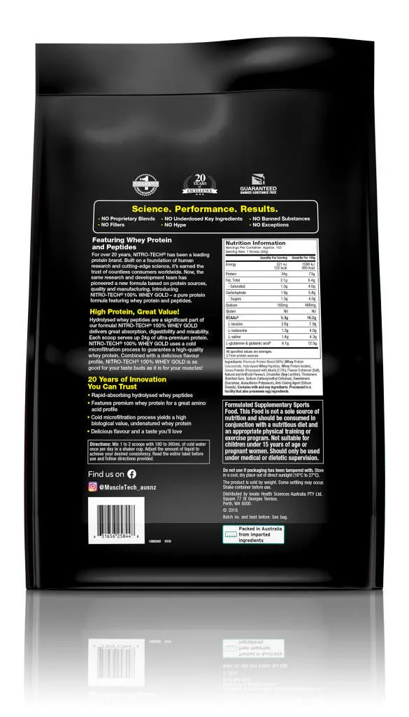 MuscleTech Nitro-Tech 100% Whey Gold 11lbs (4.99kgs)