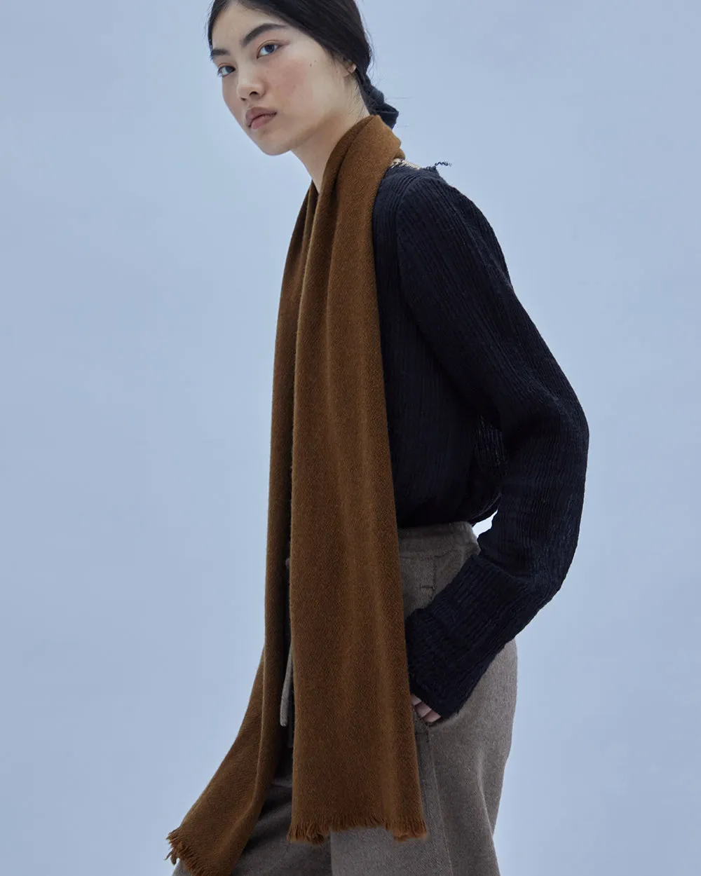 Nomad Classic Skinny Scarf (Natural Yak Grey Base)