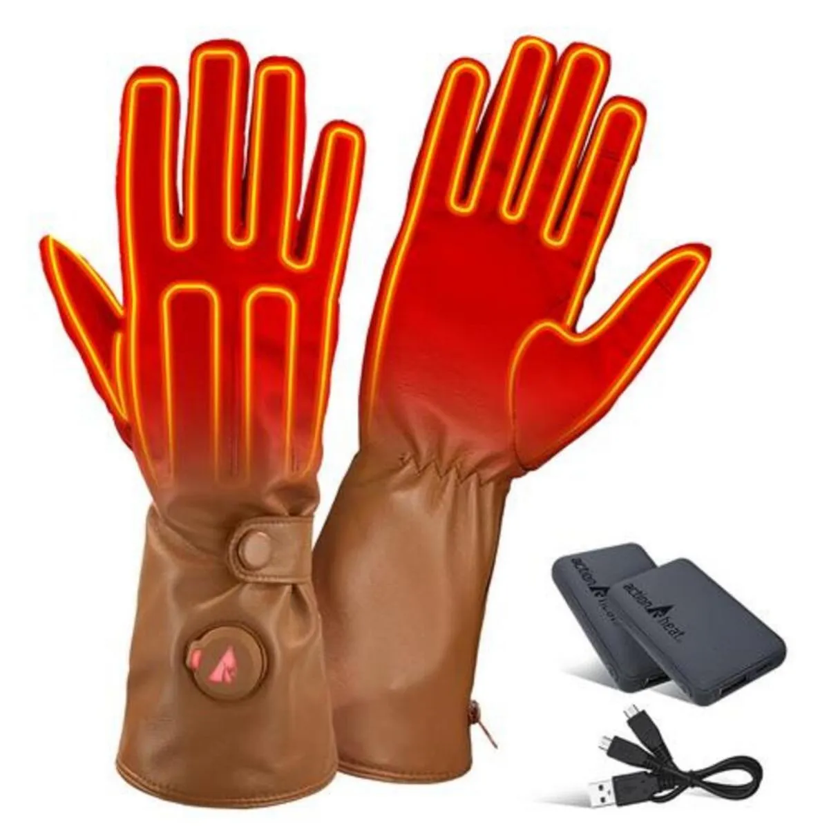 Open Box ActionHeat 5V Men's Battery Heated Leather Dress Glove