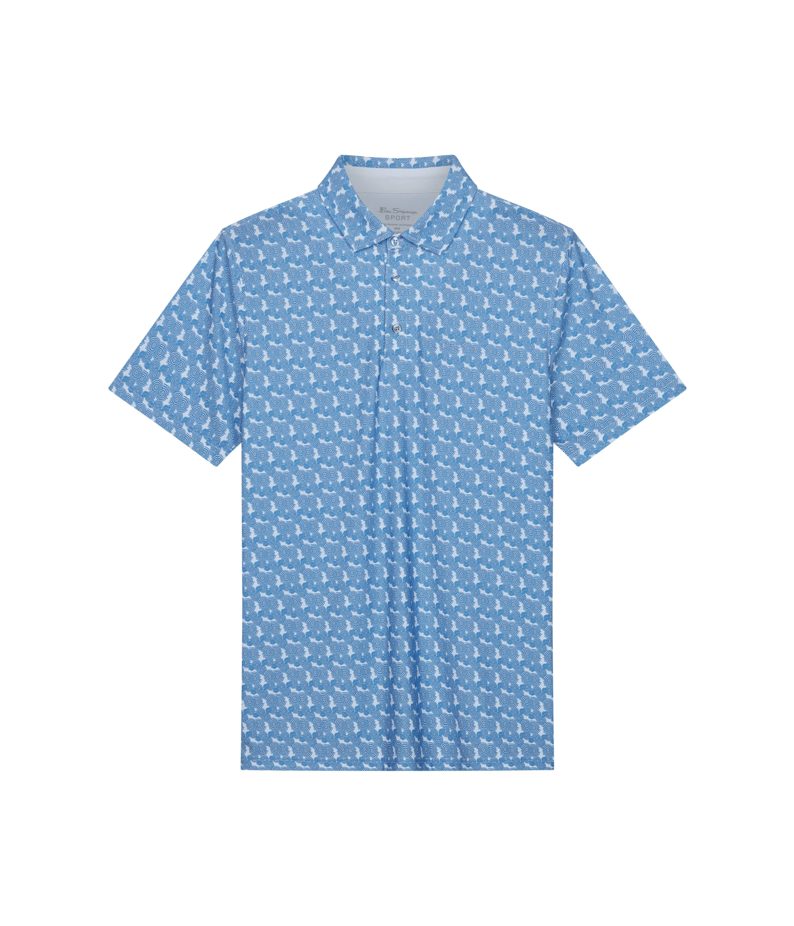 Psychedelic Helmet Tech Jersey Sports Fit Polo - Blue