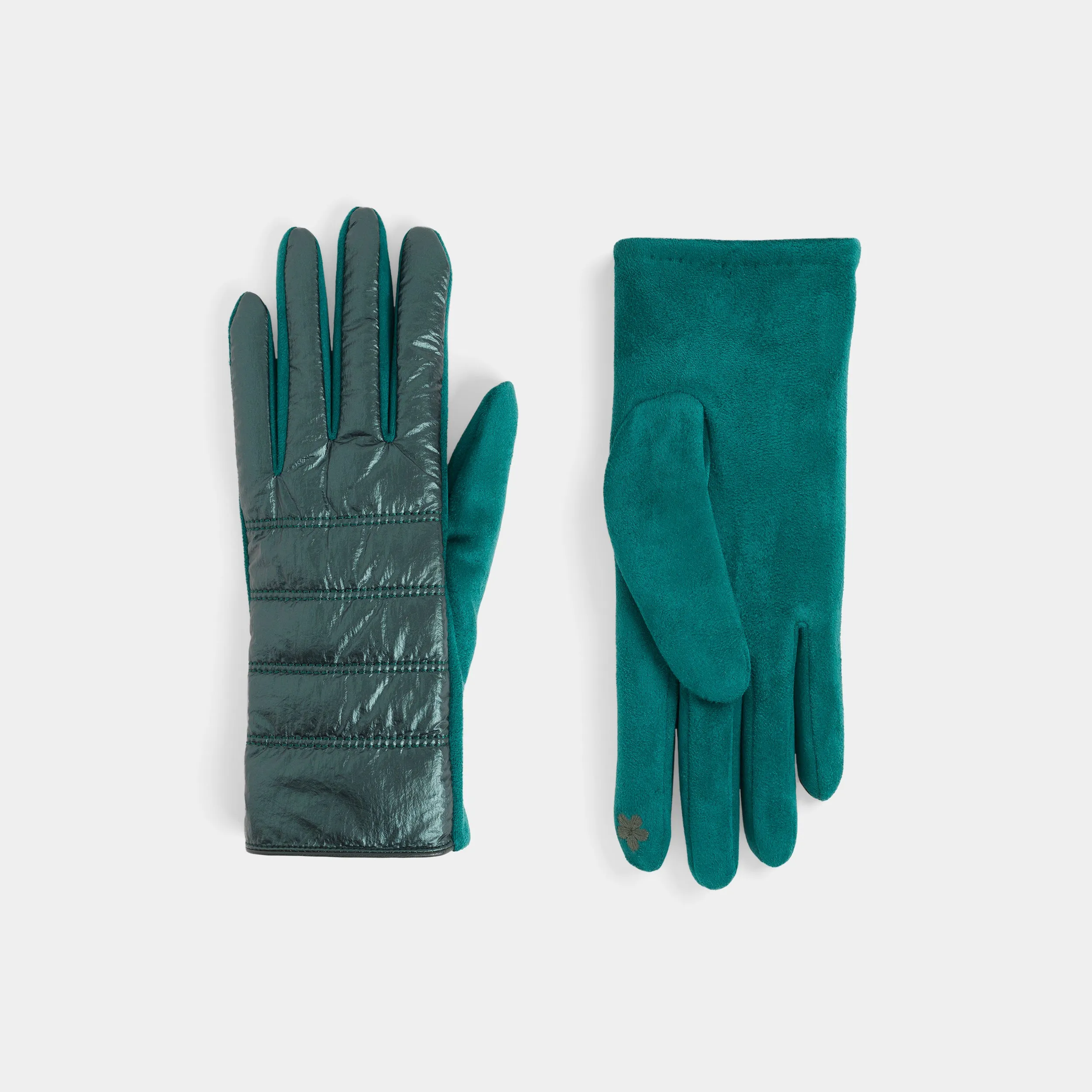 Puffer Touchscreen Gloves - Green
