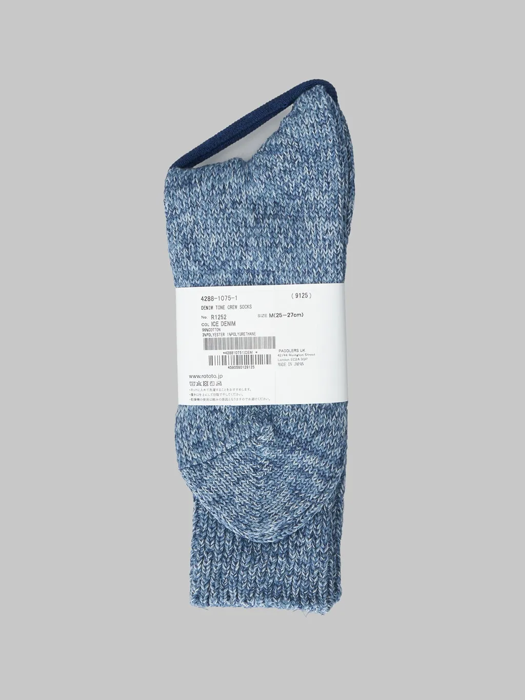 ROTOTO Denim Tone Crew Socks Ice
