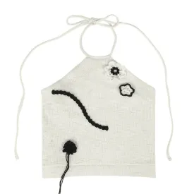'Sophie' Halter-Neck Top Ivory