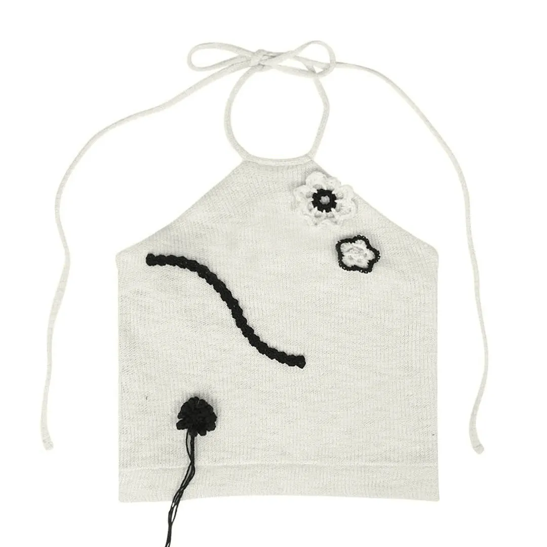 'Sophie' Halter-Neck Top Ivory