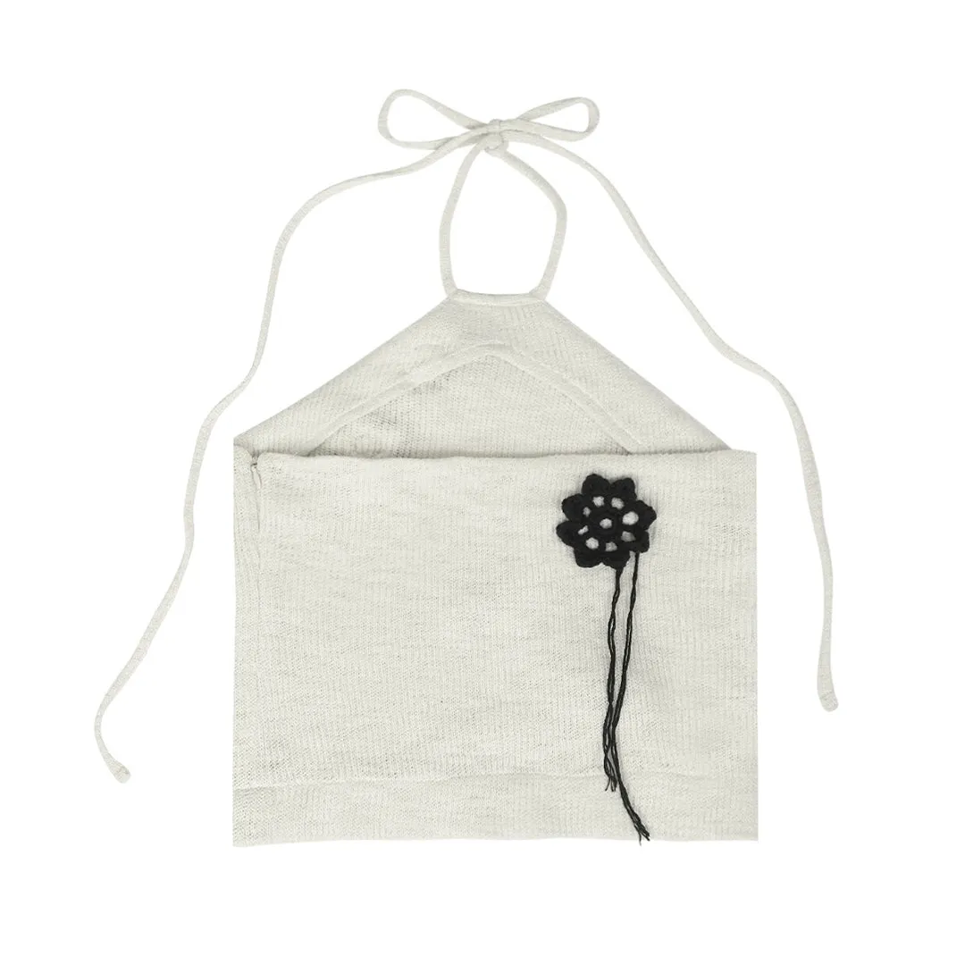 'Sophie' Halter-Neck Top Ivory