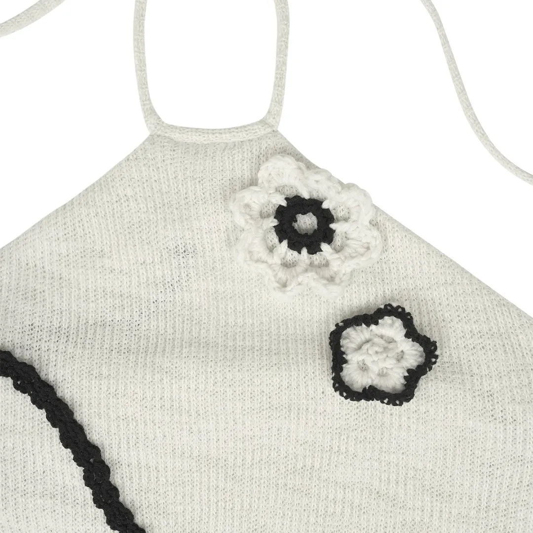 'Sophie' Halter-Neck Top Ivory