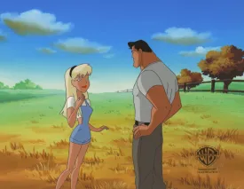Superman the Animated Series Original Production Cel: Kara and Clark Kent