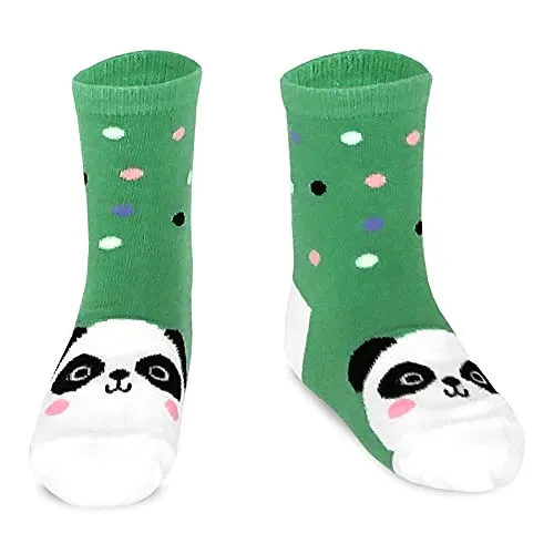 TeeHee Little Girls Cotton Crew Socks 6 Pair Pack (Animal Crew)(K2025)
