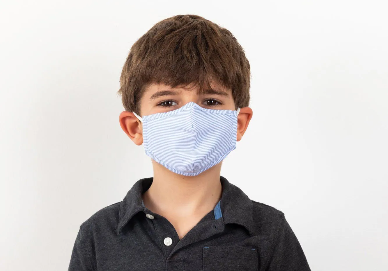 The Blue Children's Kent Trio 3-Layer Antibacterial Cotton Mask 3-Pack