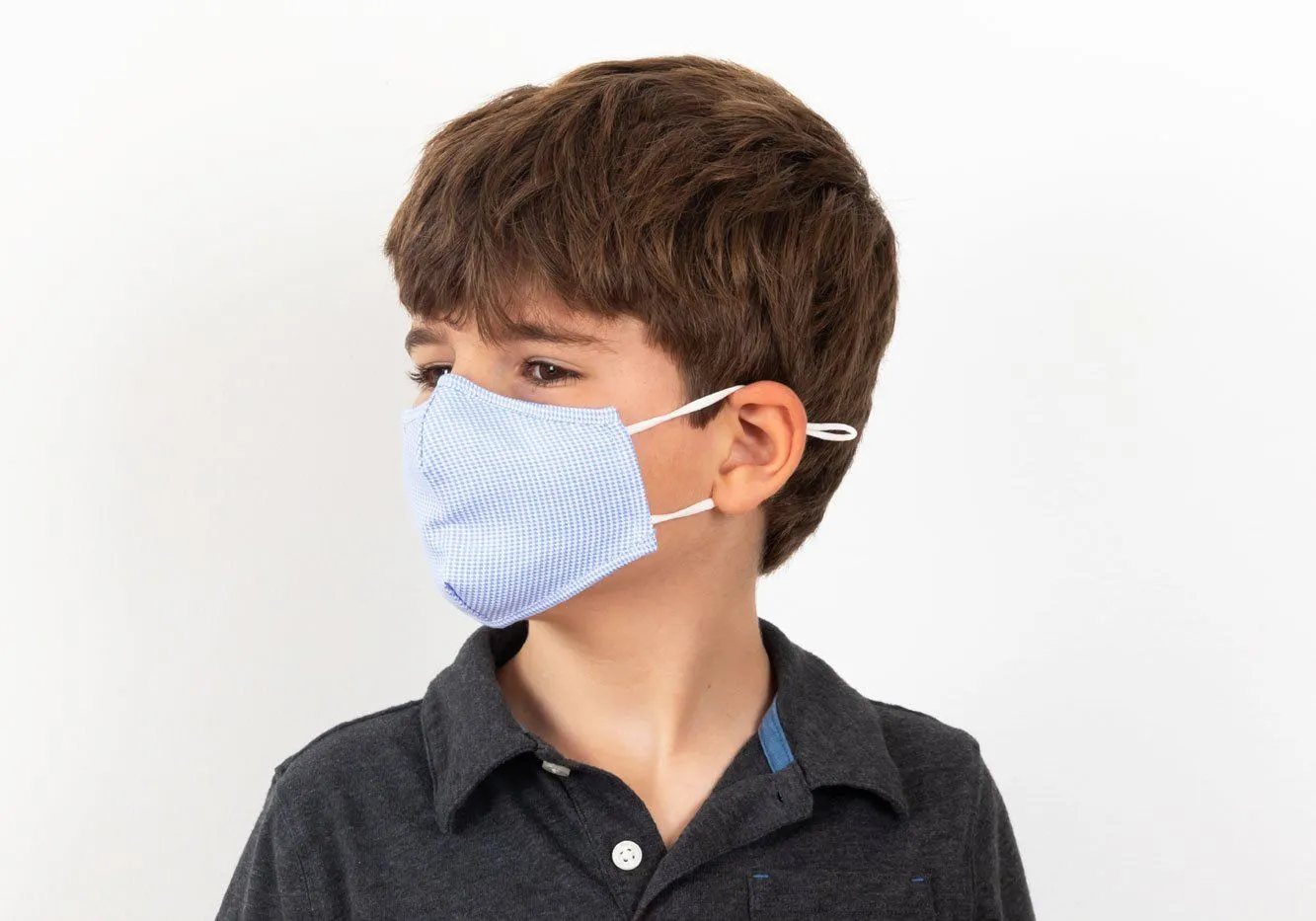 The Blue Children's Kent Trio 3-Layer Antibacterial Cotton Mask 3-Pack