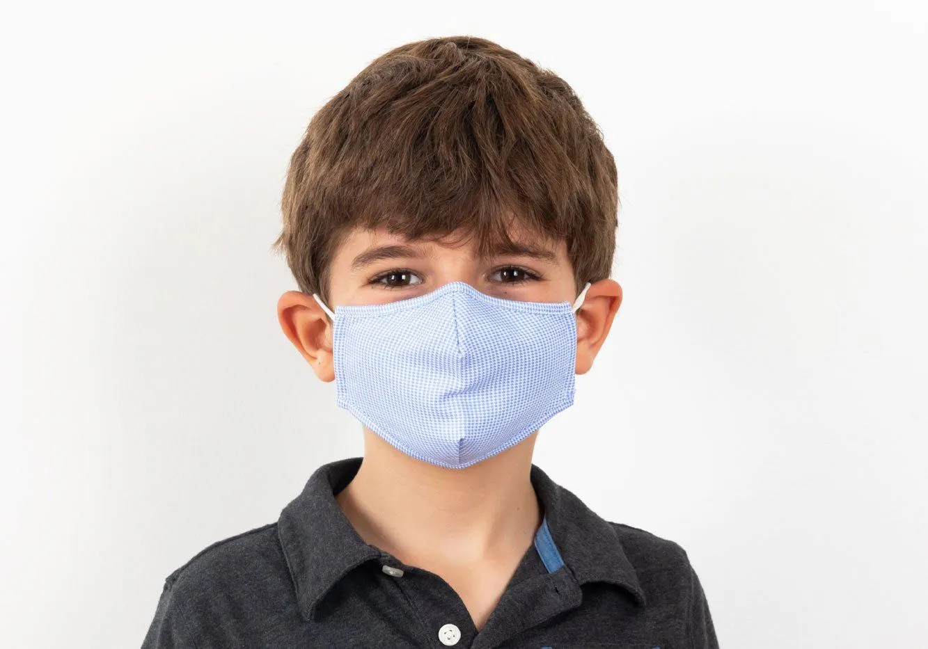The Blue Children's Kent Trio 3-Layer Antibacterial Cotton Mask 3-Pack