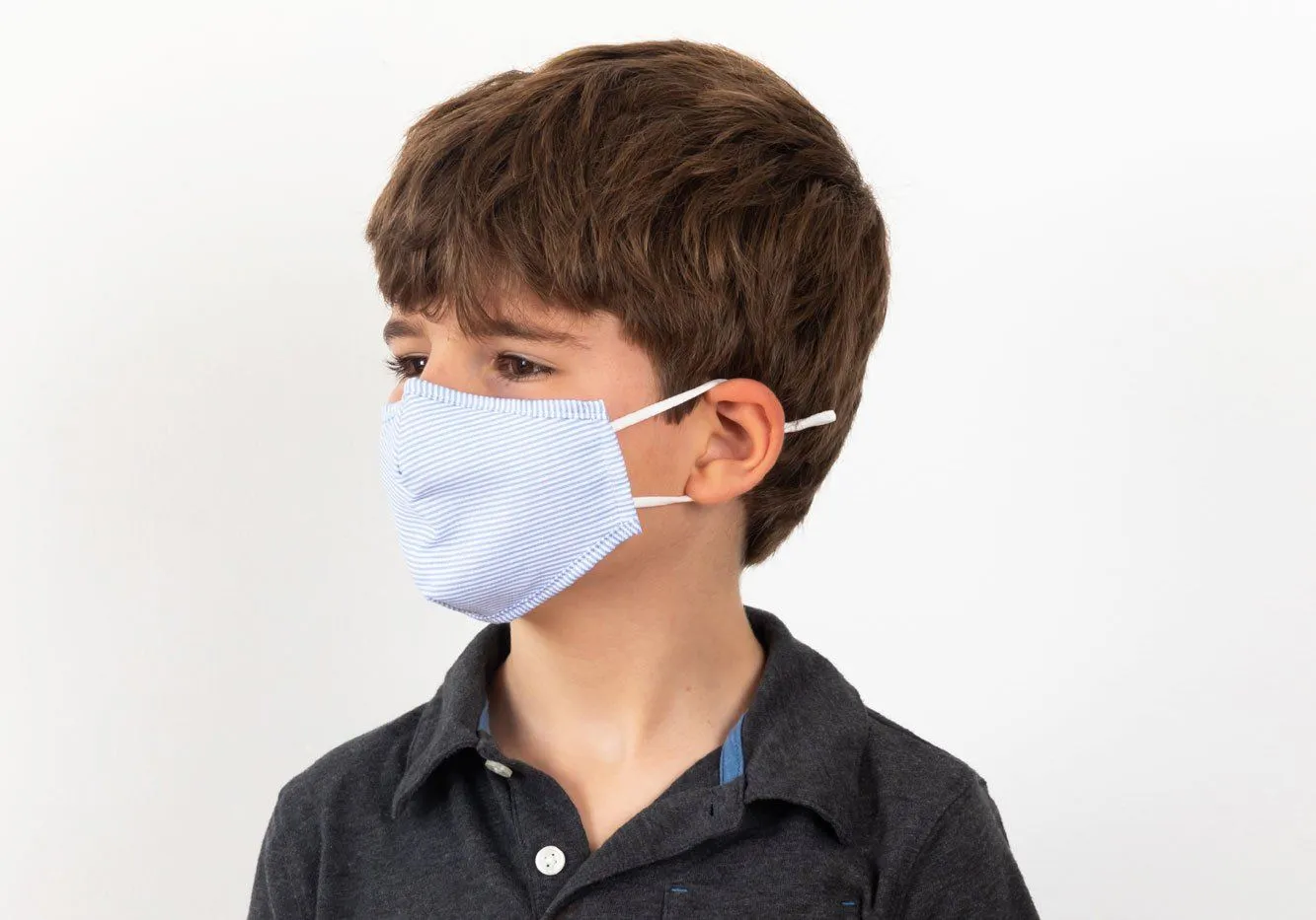 The Blue Children's Kent Trio 3-Layer Antibacterial Cotton Mask 3-Pack
