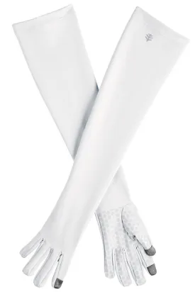 Unisex Culebra UV Long Sun Gloves  |  White