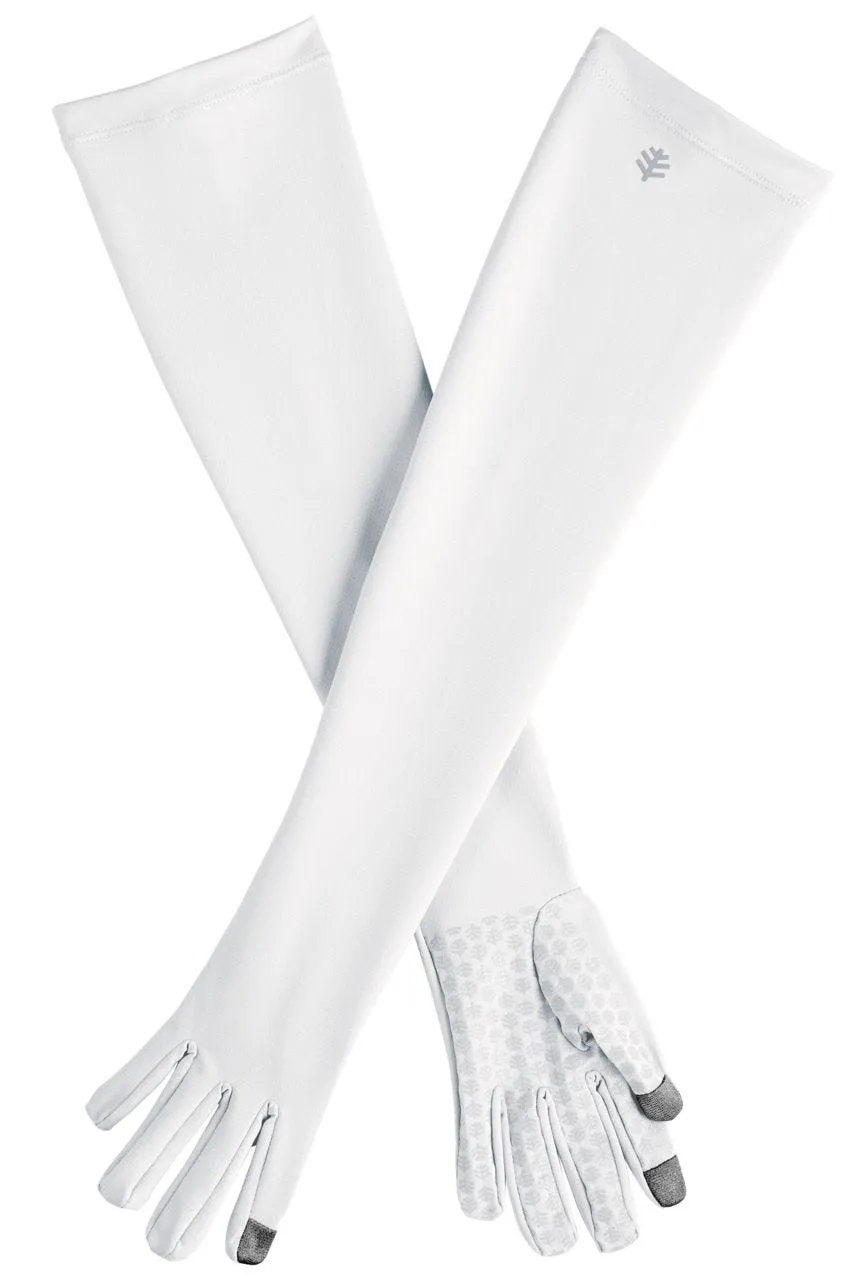 Unisex Culebra UV Long Sun Gloves  |  White