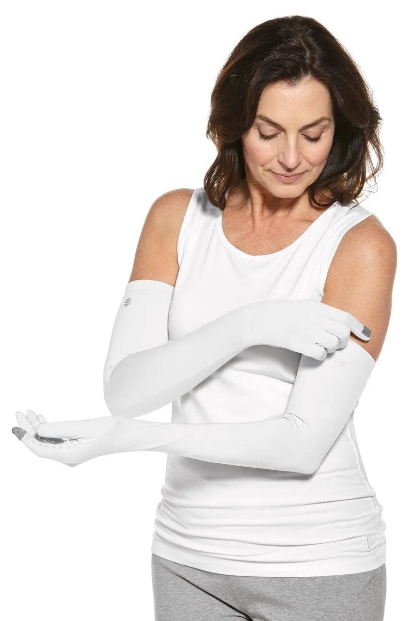 Unisex Culebra UV Long Sun Gloves  |  White