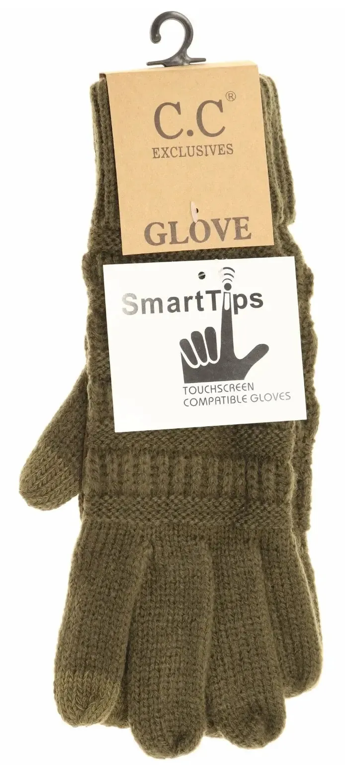 Women’s CC Knit Smart Tip Gloves – Cozy & Touchscreen-Friendly