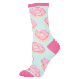 Women's Donuts  Crew Sock- Mint