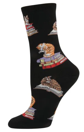 Women's SockSmith Cats On Books Socks – Purrfect for Readers
